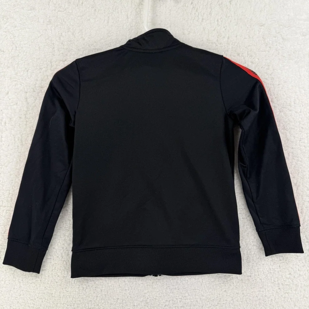 Nike Track Jacket Youth 5-6 Black Red‎ Full Zip Athletic Swoosh Logo